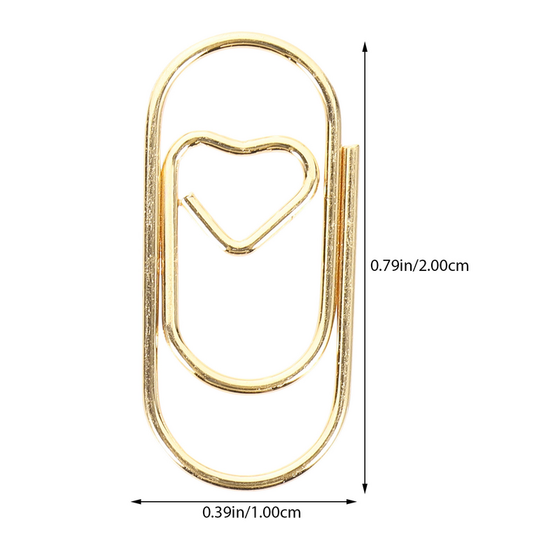 The Paper Mini heart Rose Gold Color Clip Bookmark binder clip Office Accessories paper Clips Patchwork Document  Clip