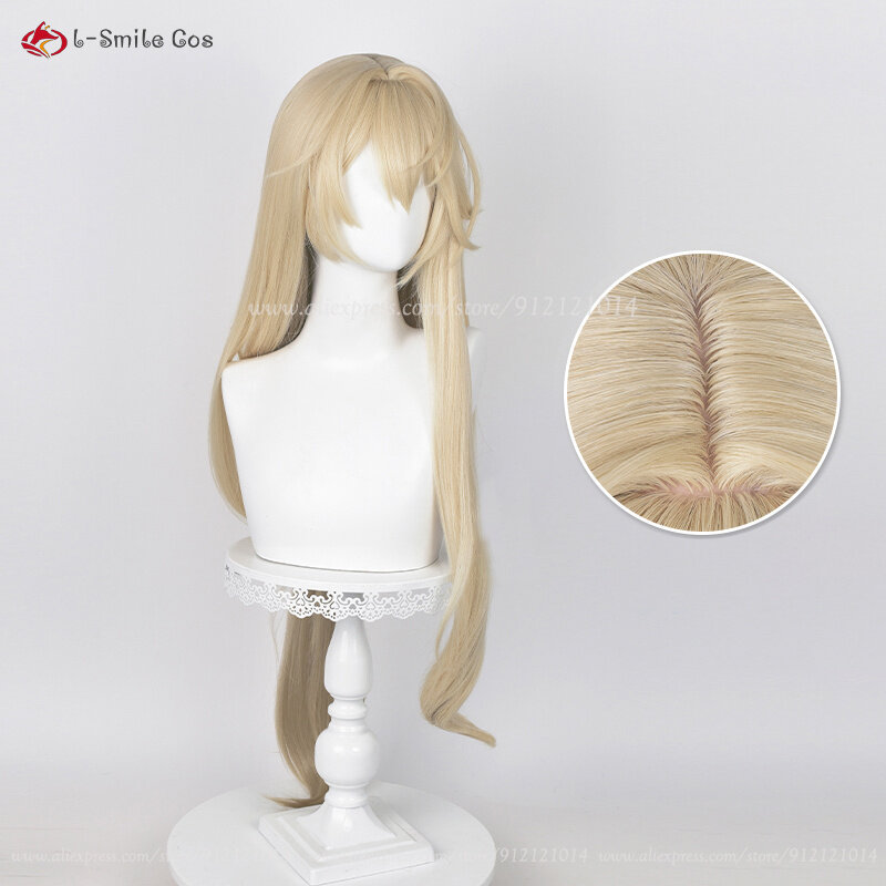 Parrucca Cosplay Luocha 90cm lungo gradiente di lino Anime Cosplay capelli parrucche sintetiche resistenti al calore del cuoio capelluto + cappuccio parrucca