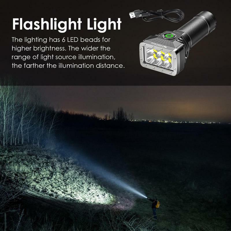 High Power LED Flashlight Rechargeable Torch Zoom Hand For Camping Hiking Outdoor Home Emergency Use