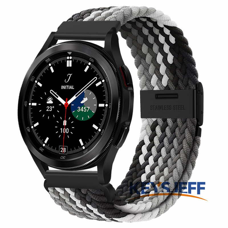 20mm Watch Strap Nylon Compatible with Samsung Galaxy Watch 4/ Watch 4 Classic/Watch 5 Amazfit GTS 3/ GTR 42mm/Bip Braided Band