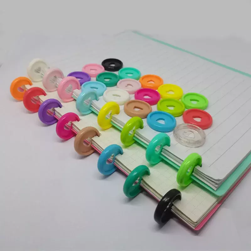 100Pcsmushroom Hole Binding Gesp 23Mm Kleur Liefde Plastic Disc Ring Binder Ring Voor Losbladige Notepad Plan Dagboek business