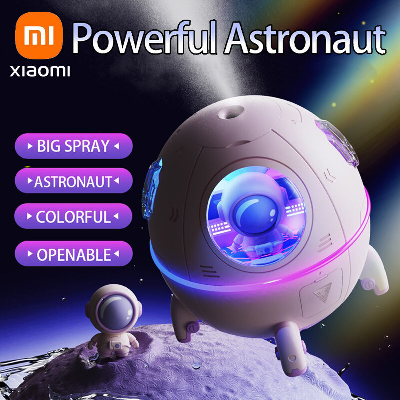 Xiaomi-Umidificador de Ar Cápsula Espacial, USB, Névoa Ultrassônica, Aromaterapia, Difusor de Água com Luz LED, Umidificador Astronauta, 220ml