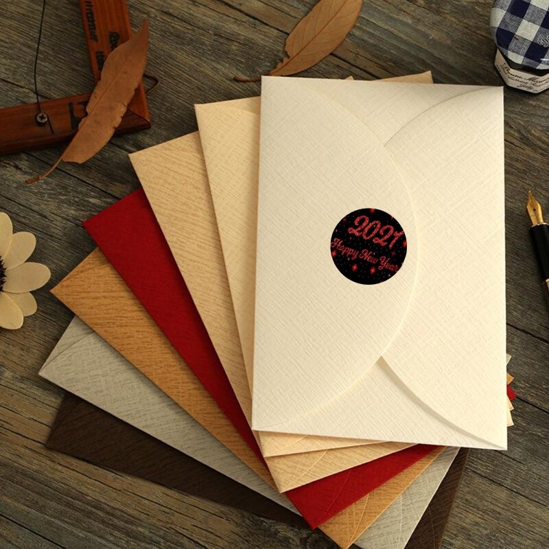 120 시트 골드 2021 새해 복 많이 받으세요 스티커 DIY 봉투 인감 휴일 카드 선물 포장을위한 둥근 접착 라벨