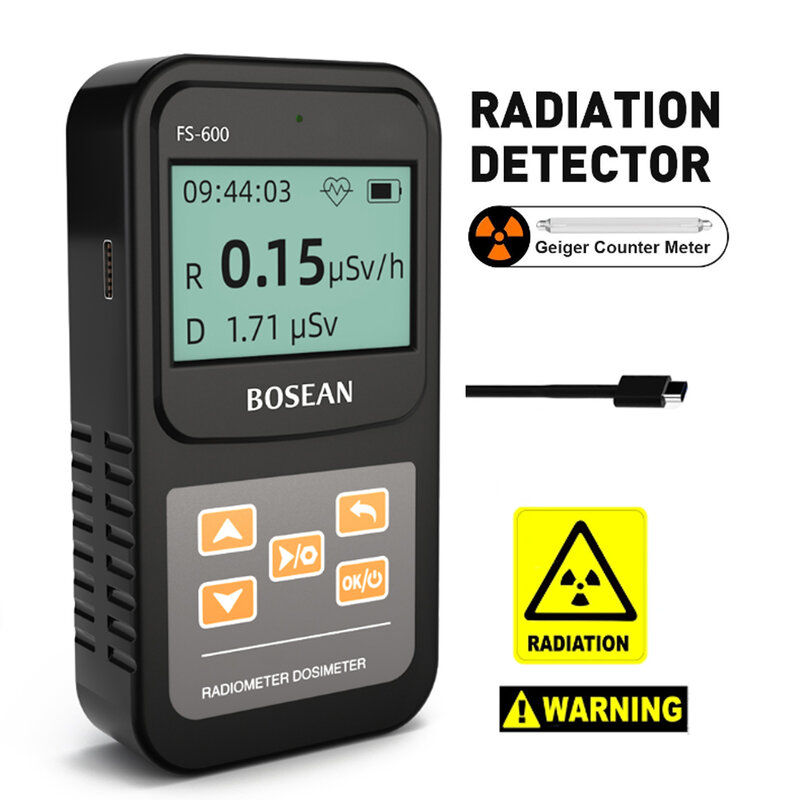 Nouveau FS-600 USB Portable Geiger Compteur Nucléaire Radiation Détecteur Mètre Radioactif Ray X Ray Y-Ray Radiation Testeur Dosimètre