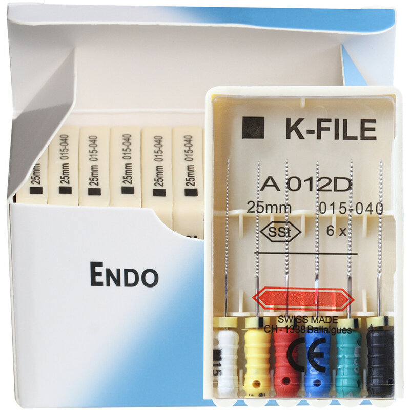 10 paquets de K-FILE dentaire d'acier inoxydable de 21/25/31mm le canal radiculaire K d'Endo lime le dentiste endodontique d'épandeur de doigt d'utilisation de main tous les modèles