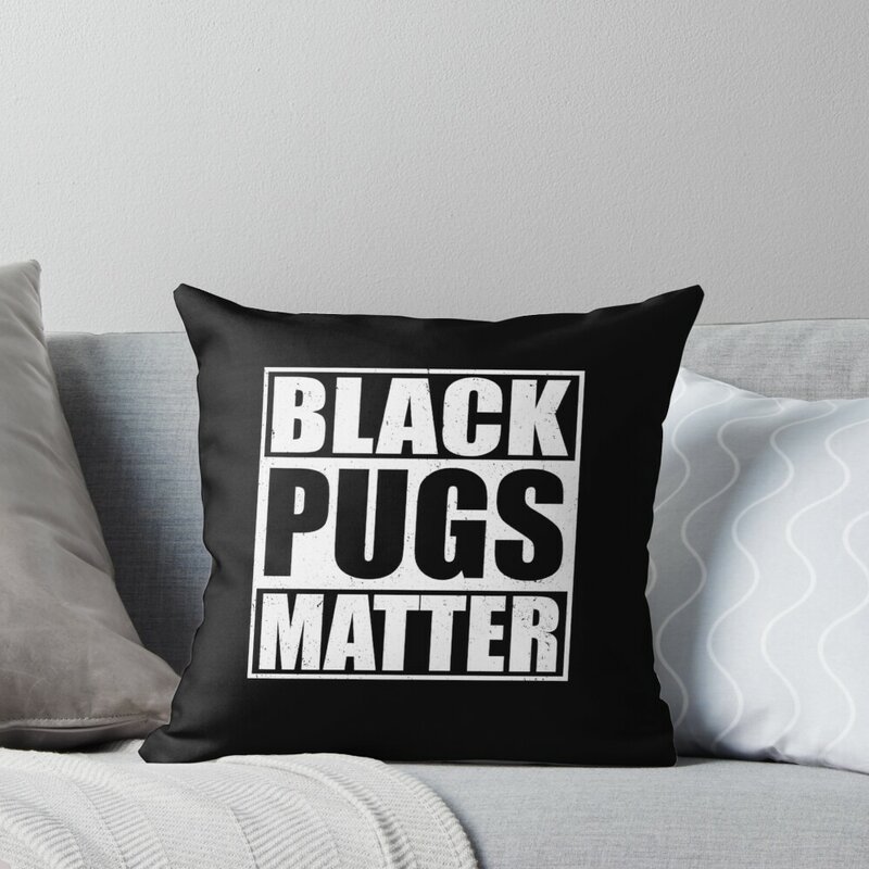 Fundas de almohada de Pugs Matter, fundas de almohada decorativas de Navidad, divertidas, amantes del Pug, color negro
