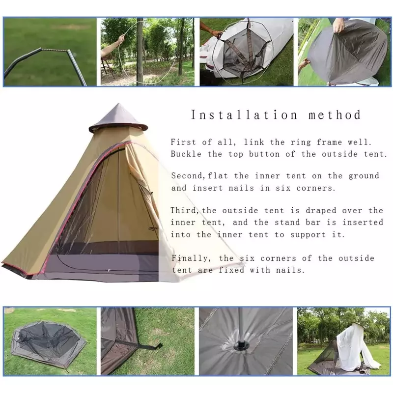 Impermeável Anti-UV Windproof Camping Tent, Camadas Duplas, Barracas de Cúpula para Família, Frete Grátis, 4 Estações, 12x10x8 pés, 5-6 Pessoas