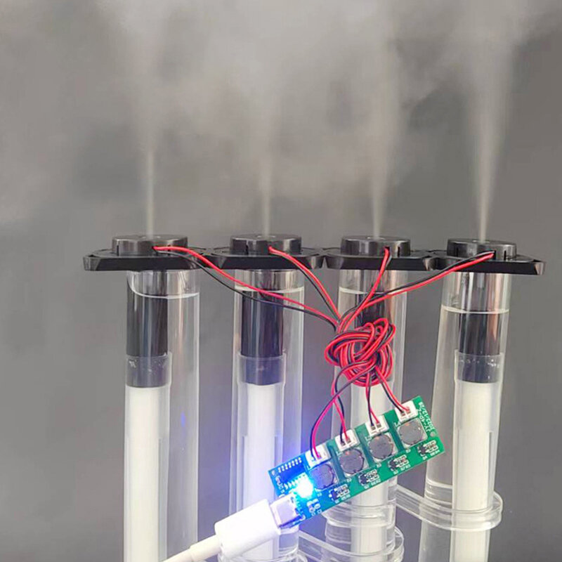 4ชิ้นโมดูลสร้างความชื้นสเปรย์ตัวยึดพลาสติกการทดลองแบบอัลตราโซนิคแบบไม่มีเครื่องฉีดน้ำ