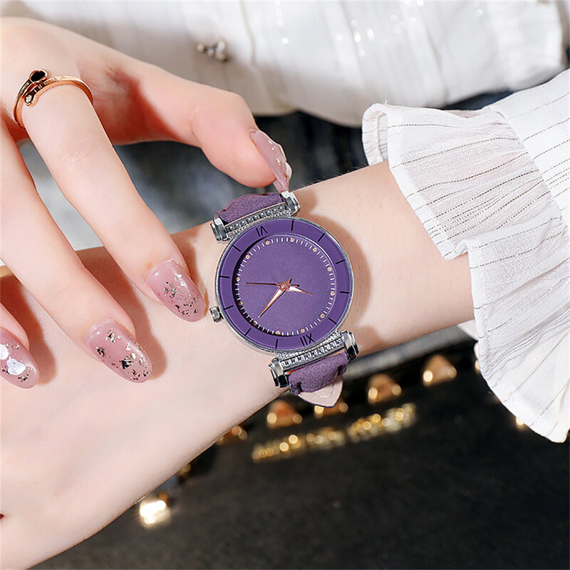 Women's  34mm Watch Luminous Round Wristwatch with Pin Buckle for Outside Office Business Meeting