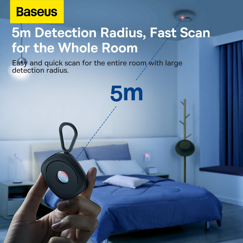 Baseus Camera Detector Voor Verborgen Camera Draagbare Pinhole Verborgen Lens Detecteren Gadget Anti-Gluren Beveiliging