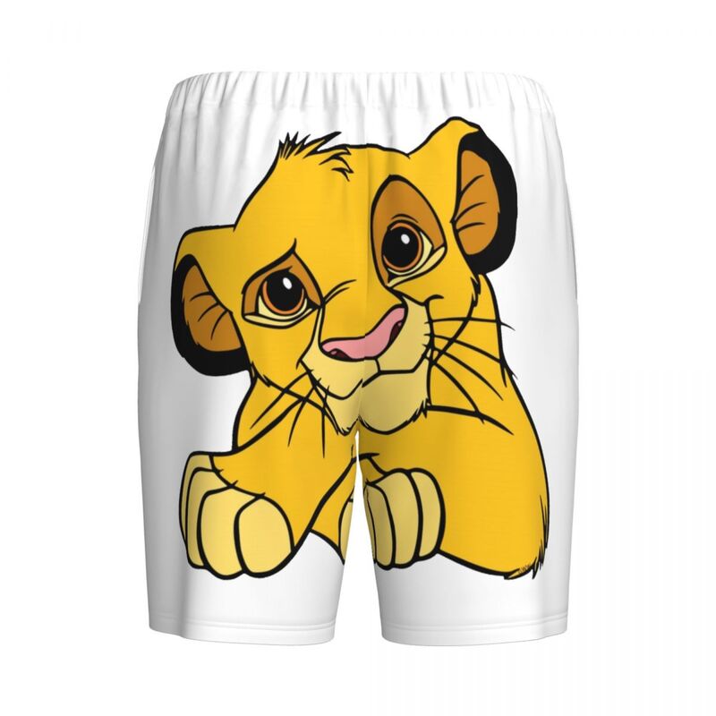 Shorts de pijama Simba, o rei leão, pijama masculino, pijamas para dormir com bolsos, impressão personalizada