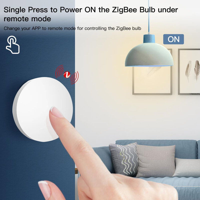 Беспроводной переключатель Tuya Zigbee с одним касанием для умного дома, многофункциональная связь, умная кнопка управления, требует шлюза Zigbee