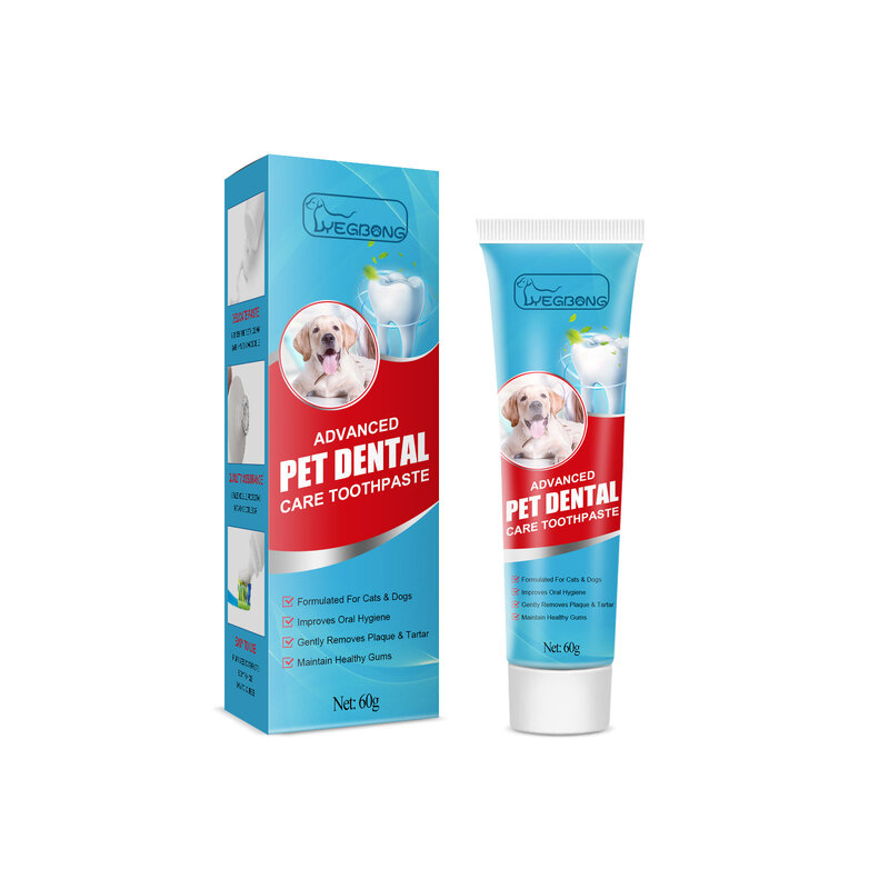 ペットの歯科用歯磨き粉,犬の新鮮な息の口の脱臭剤,歯垢,歯のクリーニング,緑,青