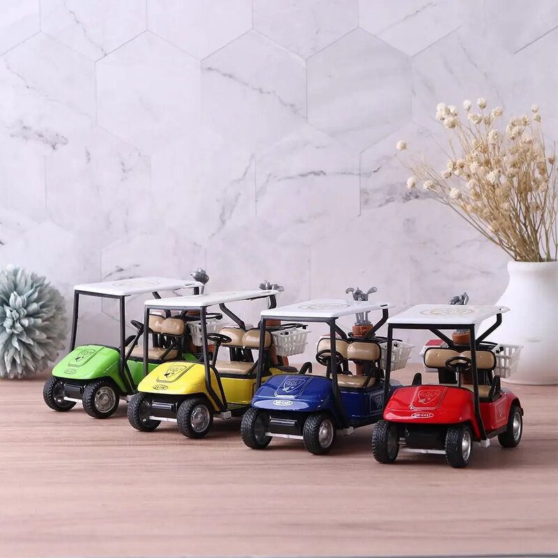 1:36 Scale Alloy Diecast Pull Back Golf Cart Children High Simulation Model Vehicle Collection Toy Birthday Gifts for Kids