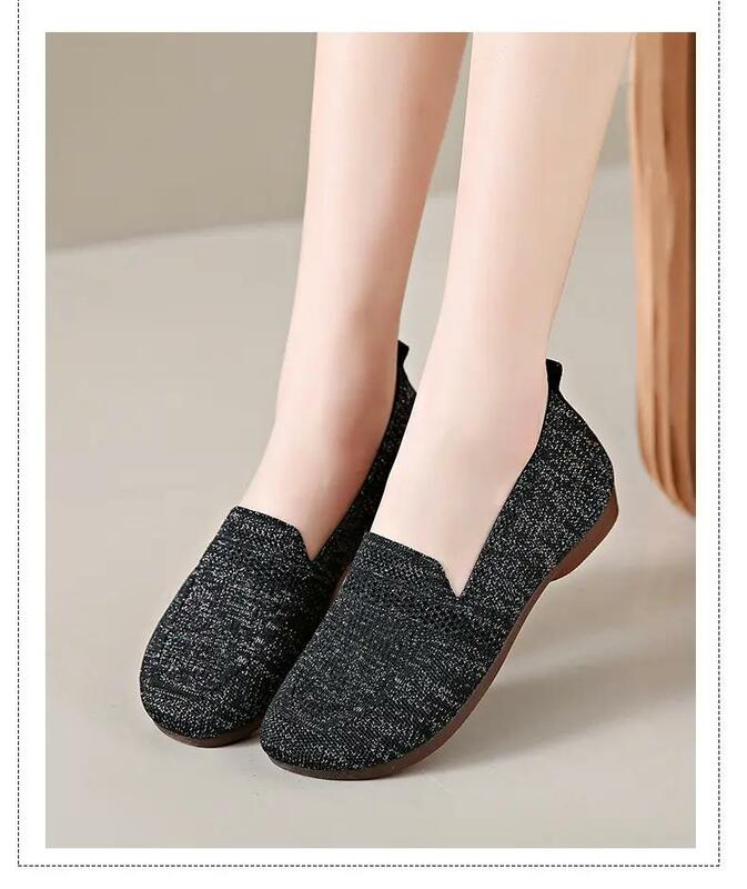 New Woman's Spring Summer Mesh Shallow Casual Shoes Soft Sole Non Slip Breathable Flat Sole Light Mom's Shoes Old Women's Shoes