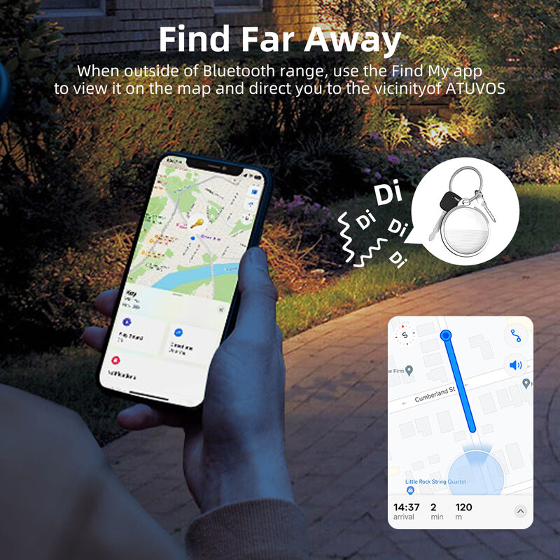 CPVAN 애플 iOS 시스템용 미니 GPS 트래커, 내 앱 에어태그 찾기, 어린이 찾기, 애완 동물 자전거 가방 분실 추적기, 스마트 블루투스 에어태그