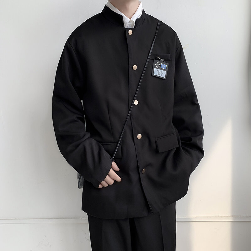 Jaqueta casual de gakuran masculina, terno pequeno, uniforme estilo japonês DK, casaco de estudante, moda juvenil, outono
