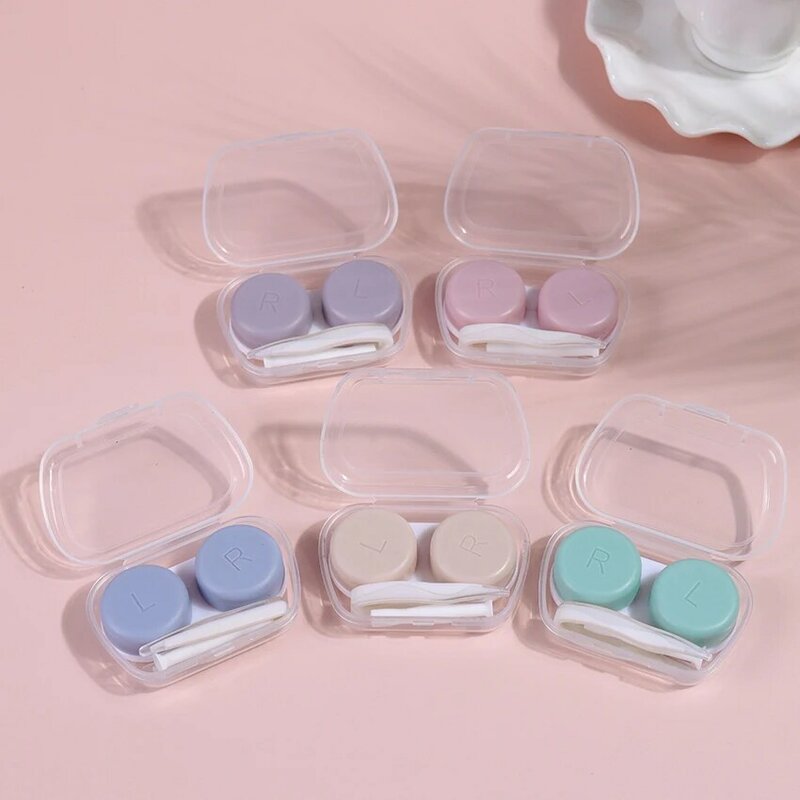 1PC Contact Lens Case Holder Tweezer Lens Container Cute Candy Color Contact Colored Lenses Case Travel Kit Box Gift Accessories