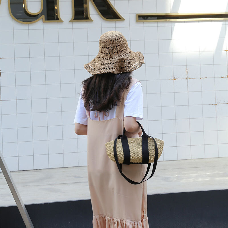 Mode Papier Seil gewebte Tasche handgemachte Strohs äcke für Frau Designer Handtasche Reise Strand Umhängetasche böhmische Korb taschen Tasche