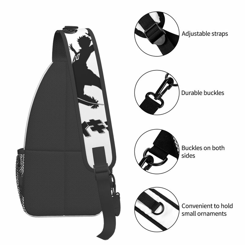 Haikyuu!! Hinata Spike Crossbody Sling Bags per uomo donna Chest Bag zaino a tracolla Daypack per escursionismo Outdoor Travel Pack