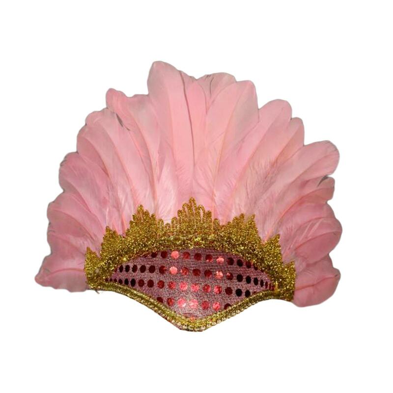 Feather Headdress Headwear Headpiece Chief Indian Hat Headband for Halloween Stage Performance Masquerade Party