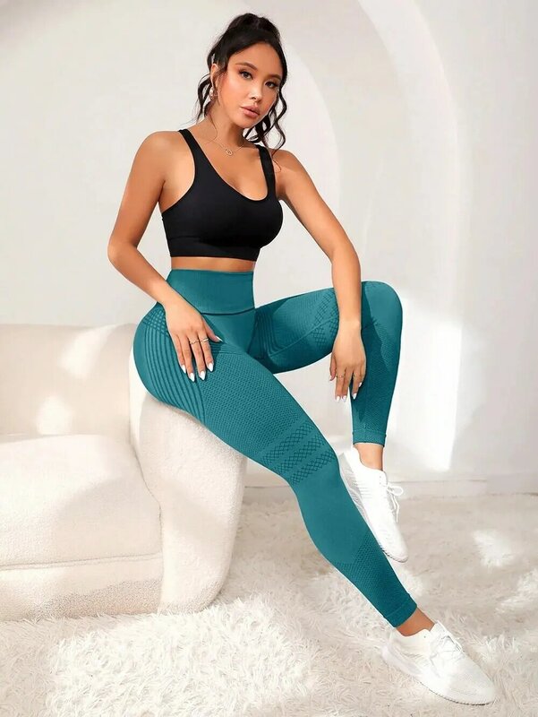 Sports Pants With Sexy Lines Lifting Buttocks Sports Tight Pants Women's High Waisted Elastic Fitness Pants Running Yoga Pants