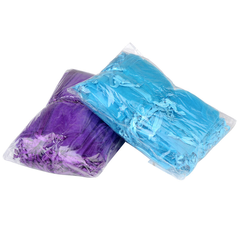 50pcs/Lot 5x7cm Candy Small Drawstring Organza Bag for Rings Jewelry
