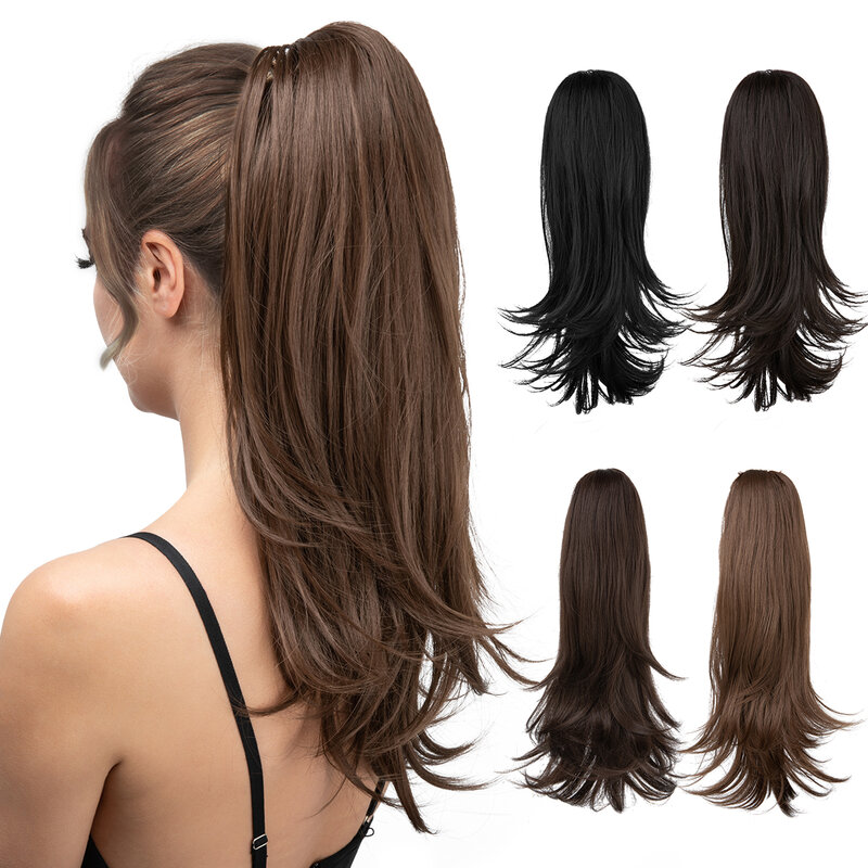 Syntetyczne klamra Premium w kucyk długie włosy naturalne kręcone włosy przedłużanie figi Daliy dla kobiet P024