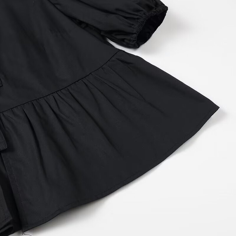 Keyanketian-Camisa feminina de popeline de algodão, blusa com renda, babados em arco, blusa curta, verão, doce, novo lançamento, 2022