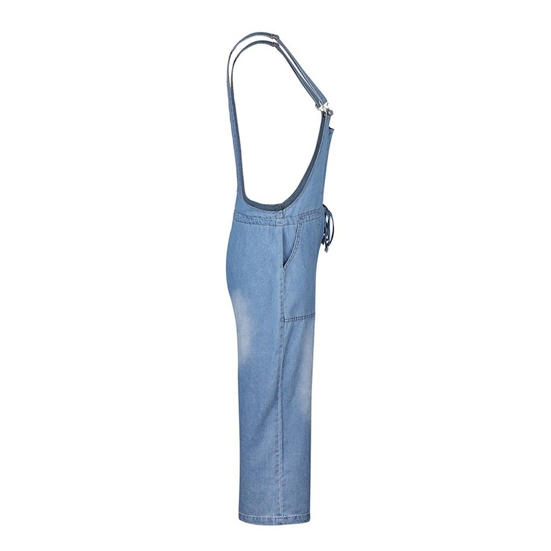 Macacão jeans solto com suspensório de praia feminino, macacão sem mangas, macacão de perna larga, jeans de cintura alta, streetwear feminino, 2021