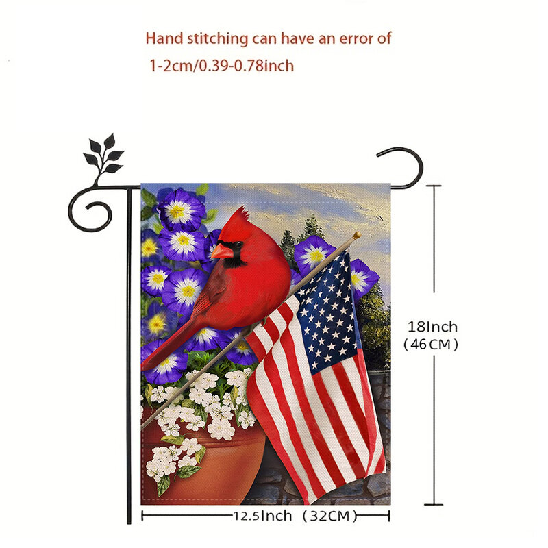 1 buah pola kupu-kupu bunga matahari birdie bendera taman cetak dua sisi, dekorasi halaman, tidak termasuk tiang bendera