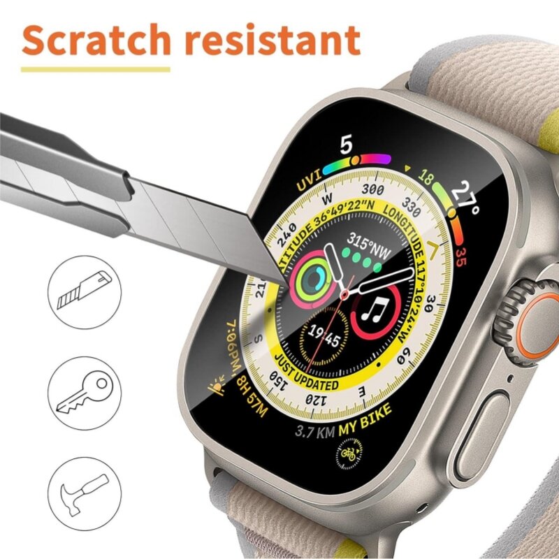 1-5 sztuk szkła hartowanego do Apple Watch Ultra 49mm akcesoria folia ochronna HD na ekran iWatch Ultra automatyczna instalacja