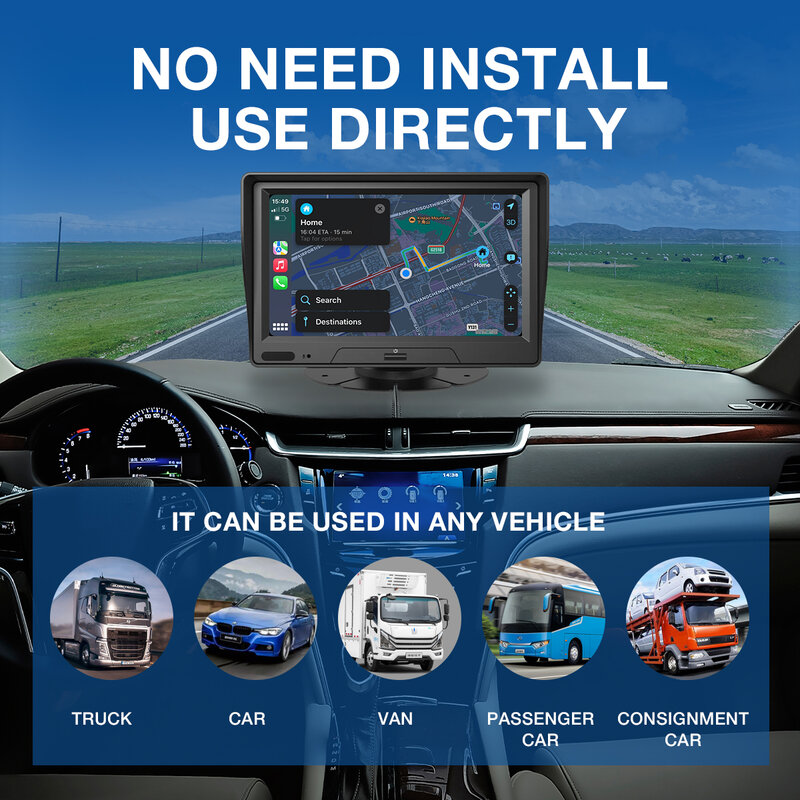 Karadar Drahtlose Carplay Android Auto 7 Zoll Bildschirm Radio Front Backup Kameras Bluetooth WIFI FM für Apple Iphone