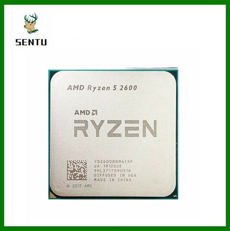 Procesador de CPU AMD Ryzen 5 2600 R5 2600 3,4 GHz, dispositivo usado para videojuegos, seis núcleos, 12 hilos, 65W, YD2600BBM6IAF, AM4