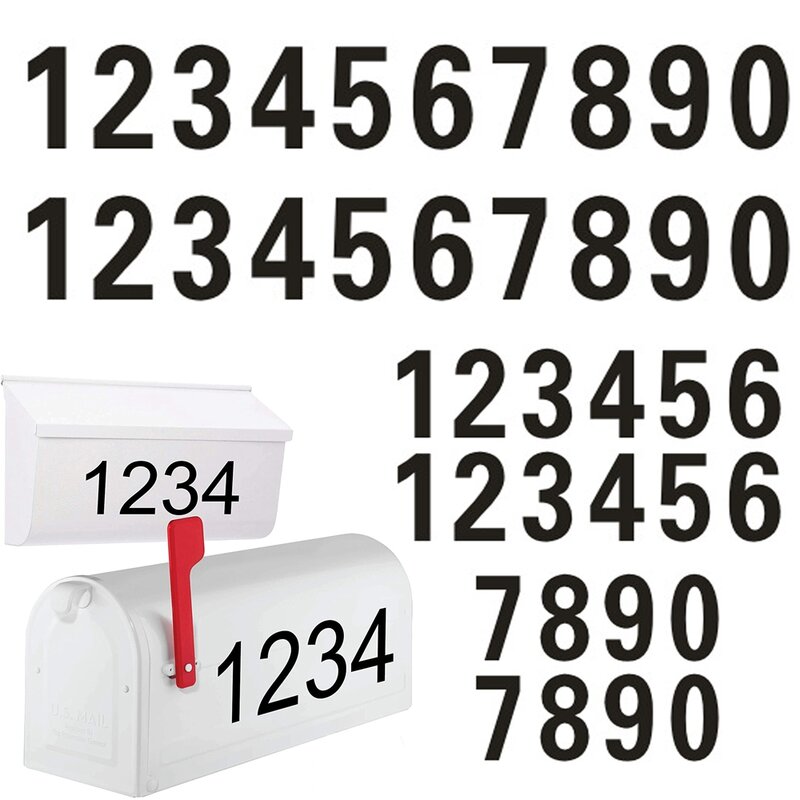 0-9 Waterproof Reflective Decoration Scrapbooking Supplies Mailbox Decal Address Numbers Number Sticker Mailbox Sticker