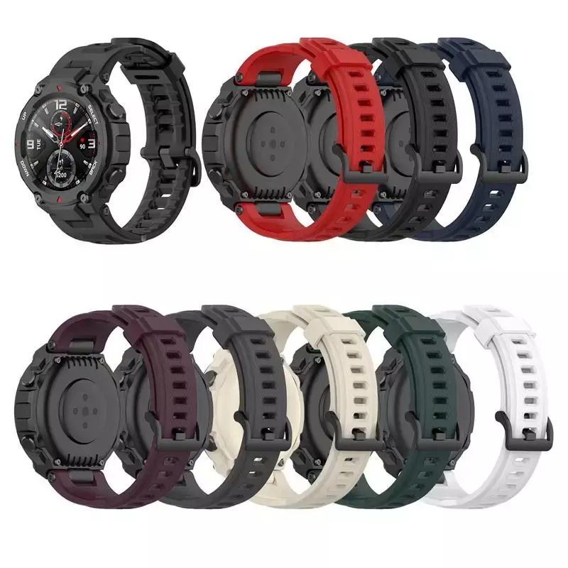 Pulseira de borracha Sport para Huami Amazfit T-Rex Pro, pulseira ajustável para Xiaomi, relógio inteligente, Correa, A1918