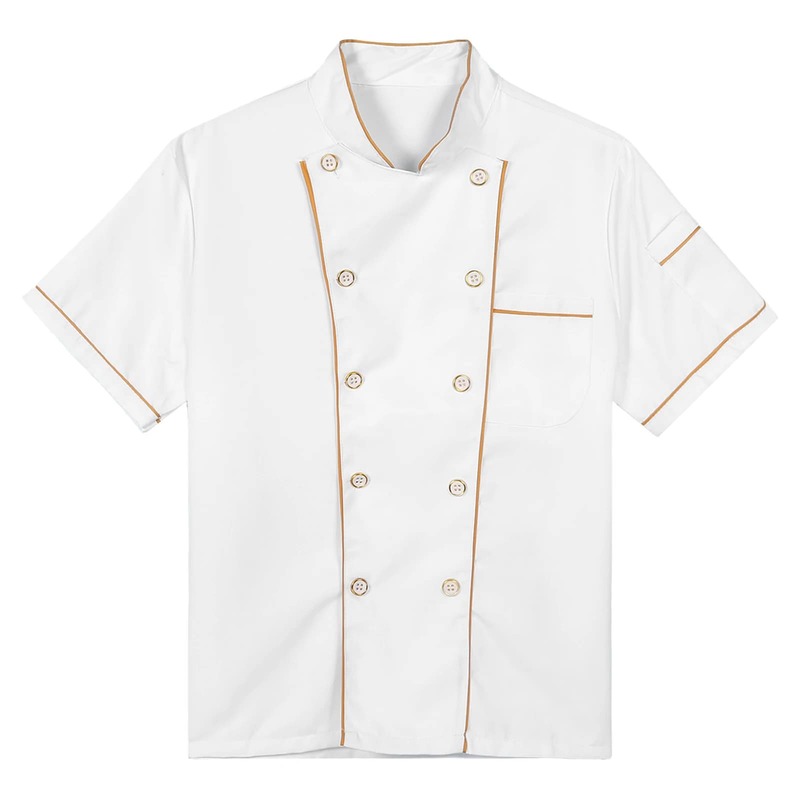 シェフのジャケット,レストラン,キッチン,ベーカリー,対照的な色の境界線,女性と男性のための料理のためのユニセックスコールドジャケット