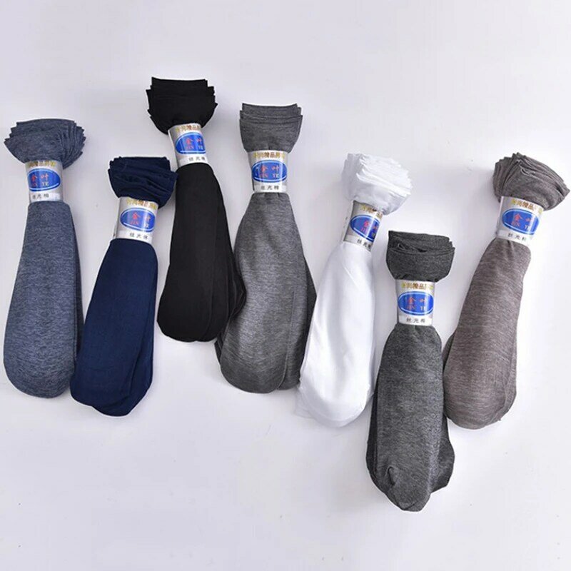 10 Pairs/lot Men Socks Factory Price Fashion Casual Solid Color Male Socks Summer Breathable Mercerized Cotton Short Sock Meias