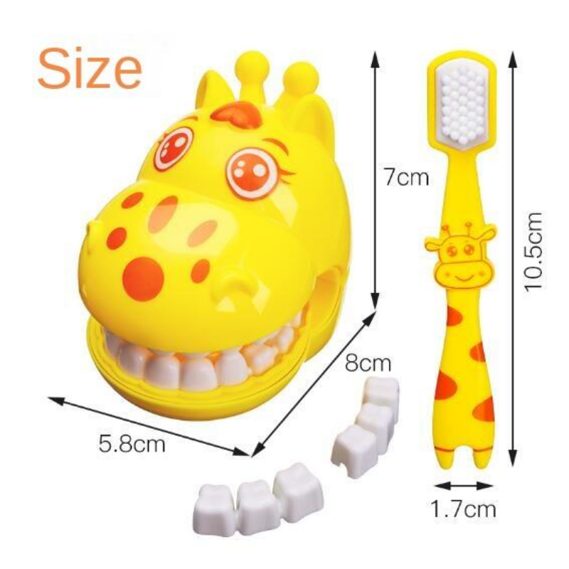 Montessori brinquedos educativos para crianças, girafa bonito, Dental Doctor Role-Playing Games, escova de dentes, fingir jogar, presentes para crianças