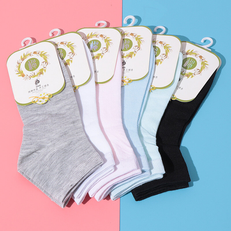 5/10 Pairs New High Quality Pure Cotton Socks Spring Summer Thin Mesh Breathable Sweat-Absorbent Ladies Deodorant Casual Socks