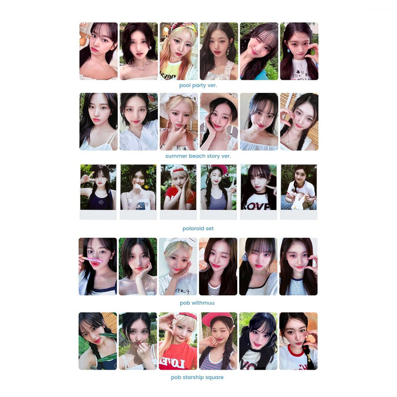 KPOP IVE 포토카드 A DREAMY DAY 여름 초상화 로모 카드, Gaeul Wonyoung LIZ 레이 양면 엽서 선풍기 컬렉션, 세트당 6 개