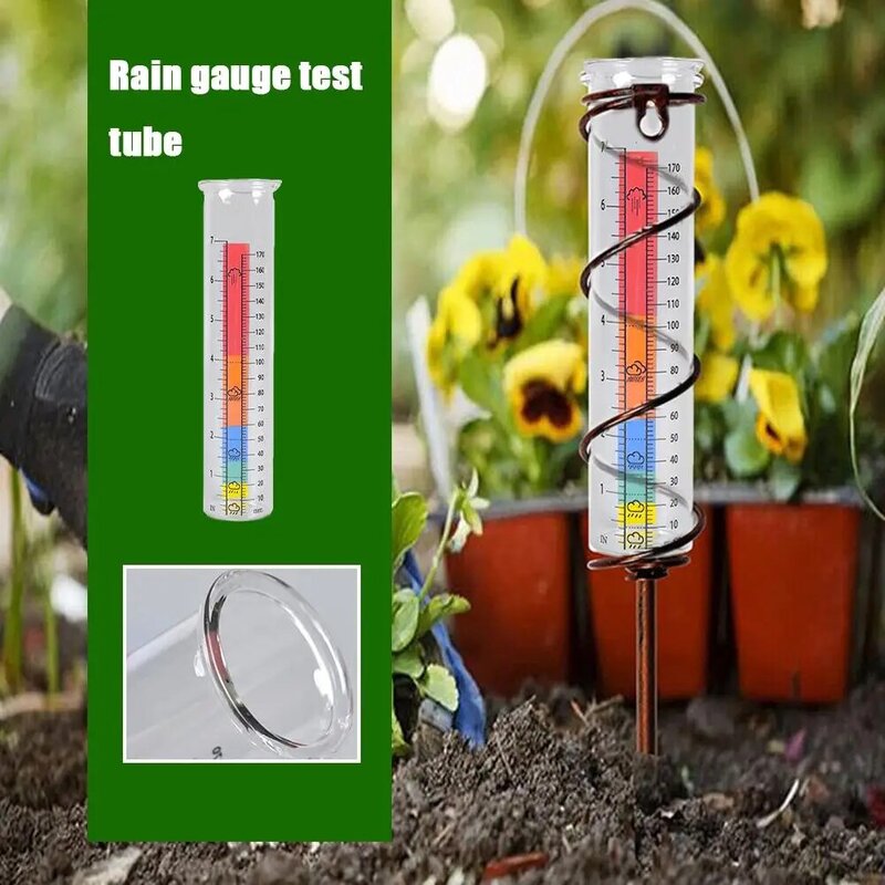 أنبوب اختبار مقياس المطر الملون ، زجاج البورسليكات العالي ، زجاج عاكس الضوء البسيط ، جهاز اختبار إبداعي ، مستلزمات الحدائق ، Gl V2Z9 الشفاف