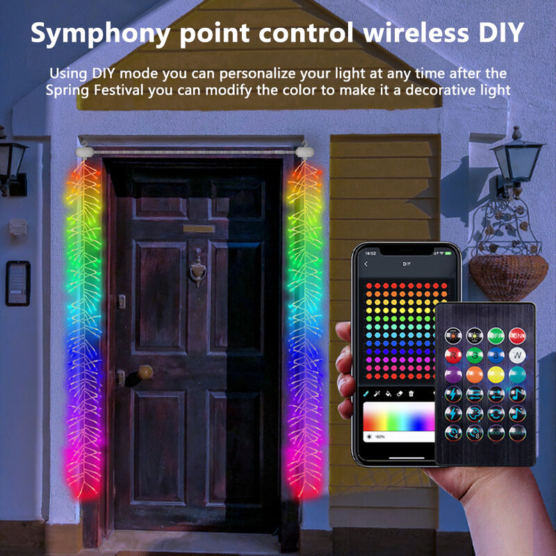Tahun Baru LED Warna String Cahaya RGB Remote Control Ap Control Dekorasi Lampu Dekorasi Tanpa Air untuk Pesta