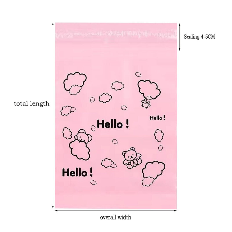 50 bolsas de embalaje de unids/lote, bolsa Postal de ropa impermeable rosa con logotipo personalizado, bolsa de correo de plástico