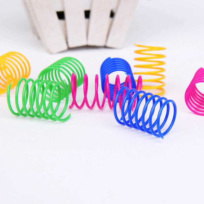 Juguete de plástico para gatos, muelles de colores para mascotas, bobina interactiva, muelles en espiral para perros, 4/8/16/20 unidades
