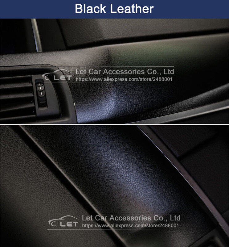Envoltório de vinil da decoração interna do corpo do carro da etiqueta do filme do envoltório do vinil do pvc do teste padrão de couro preto