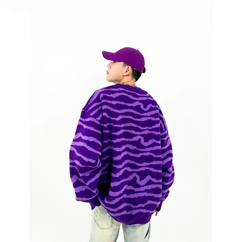 2023 New coreano Stripe coppia maglione ricamato lettera tempo libero stile pigro di alta qualità sensazione Pullover camicia lavorata a maglia per gli uomini