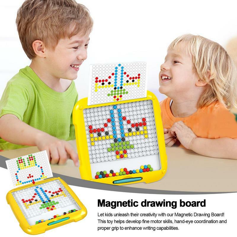 Tablero de Doodle magnético para niños pequeños, juguetes de Arte de puntos magnéticos, tablero de Arte de puntos magnéticos, juguetes de aprendizaje preescolar para niñas y niños