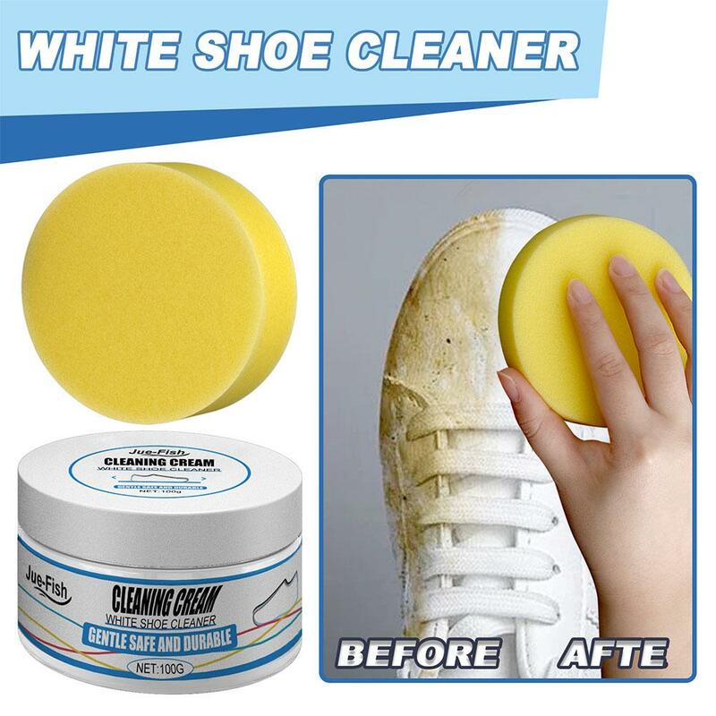 Creme de limpeza multifuncional de sapatos, clarear clarear, manter calçados esportivos, 100g, seu e L0z5