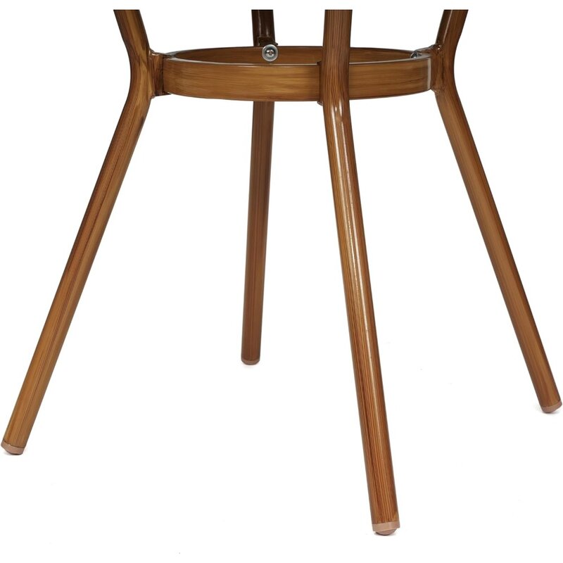Bona-アルミニウム製のフランスのビストロテーブル,竹のトップ,丸い,商用,屋内および屋外用,31.5インチ